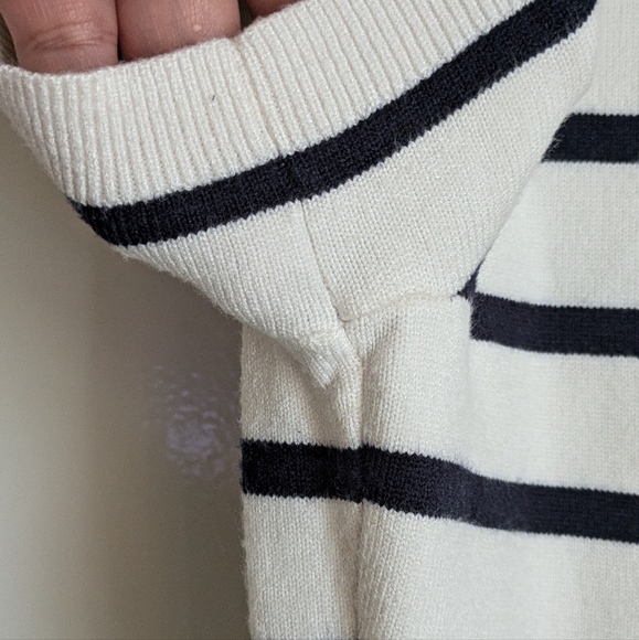 Zesica Midi Striped Crewneck Short Sleeve Knit Button Pleated Swing Dress XL - Picture 13 of 16